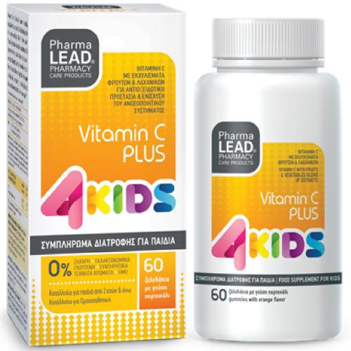 Pharmalead Vitamin C Plus 4Kids Παιδικά Ζελεδάκια με Βιταμίνη C για τη Διατήρηση της Φυσιολογικής Λειτουργίας του Ανοσοποιητικού Συστήματος 60 Ζελεδάκια